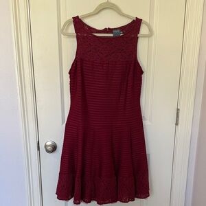 Gabby Skye Rich Red Lace Dress